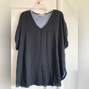 Philosophy Black and White V-Neck Blouse